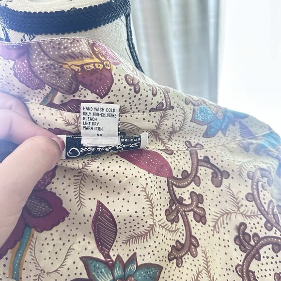 Vintage OSCAR DE LA RENTA Expression Women’s Floral Blouse 100% silk Size 2X - Picture 5 of 9